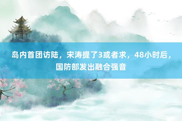 岛内首团访陆，宋涛提了3或者求，48小时后，国防部发出融合强音