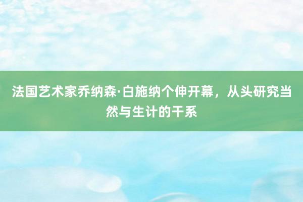 法国艺术家乔纳森·白施纳个伸开幕，从头研究当然与生计的干系