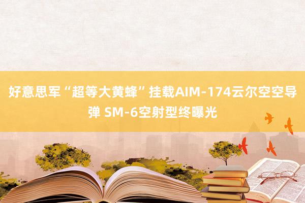 好意思军“超等大黄蜂”挂载AIM-174云尔空空导弹 SM-6空射型终曝光