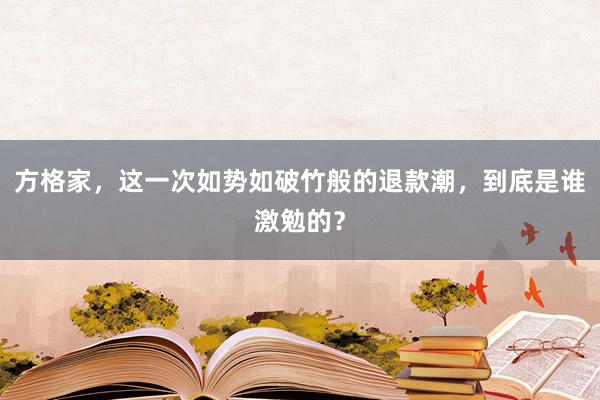 方格家，这一次如势如破竹般的退款潮，到底是谁激勉的？