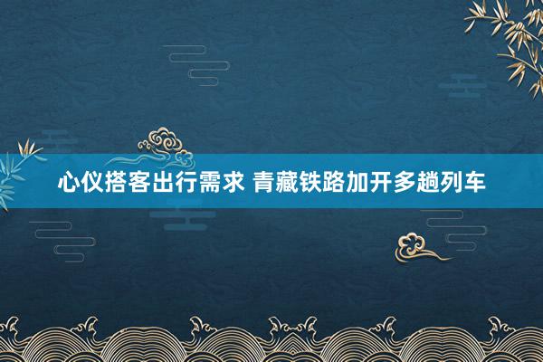 心仪搭客出行需求 青藏铁路加开多趟列车