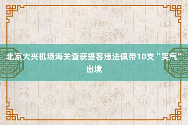 北京大兴机场海关查获搭客违法佩带10支“笑气”出境