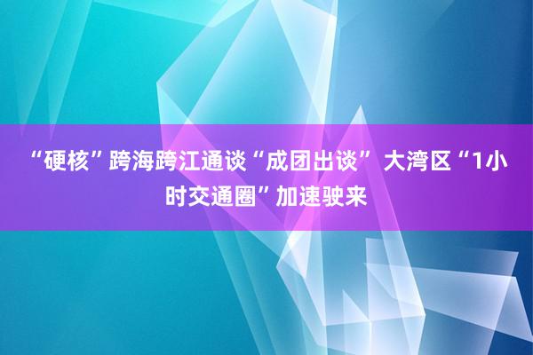 “硬核”跨海跨江通谈“成团出谈” 大湾区“1小时交通圈”加速驶来